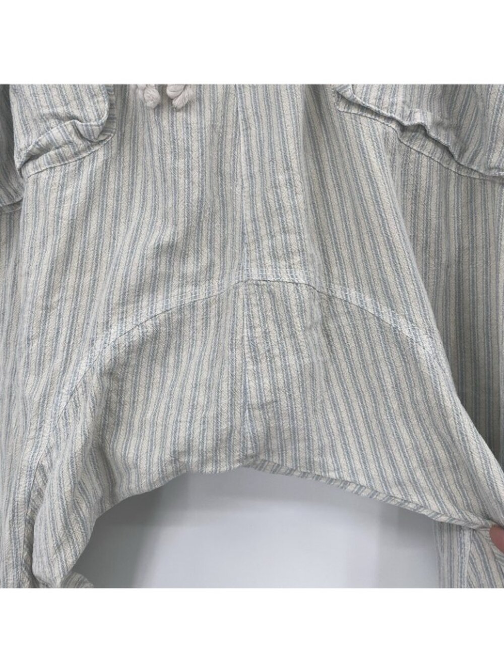 Free People Small Runyon Sky Blue Stripe Oversized Drawstring Harem Pants STAIN - Picture 15 of 16